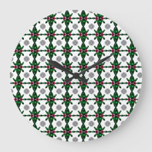 Emerald Ruby Diamond Gemstone Art Red Green Große Wanduhr
