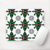 Emerald Ruby Diamond Gemstone Art Red Green Mousepad (Mit Mouse)