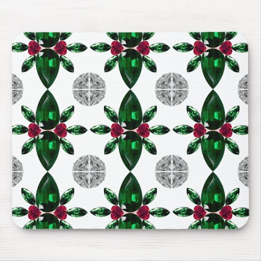 Emerald Ruby Diamond Gemstone Art Red Green Mousepad (Vorne)