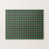 Emerald Ruby Diamond Gemstone Art Red Green Puzzle (Horizontal)