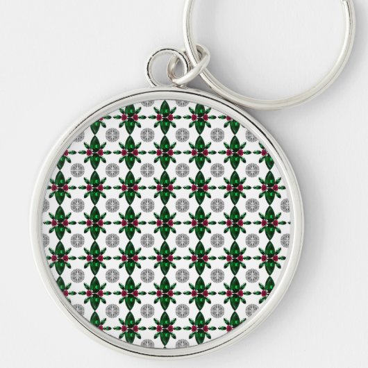 Emerald Ruby Diamond Gemstone Art Red Green Schlüsselanhänger (Vorne)