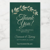 Emerald & Sage Blätter Hochzeit Danke Mini Weinetikett (Einzelnes Label)