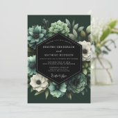 Emerald Sage Vesper Wedding Einladung (Stehend Vorderseite)