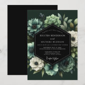 Emerald Sage Vesper Wedding Einladung (Vorne/Hinten)