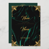 Emerald Samt Effekt Hochzeitseinladung Einladung (Vorne/Hinten)