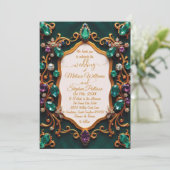 Emerald & Sapphire Luxury Wedding Einladung (Stehend Vorderseite)