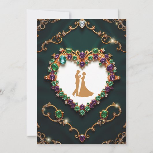 Emerald & Sapphire Luxury Wedding Einladung (Rückseite)