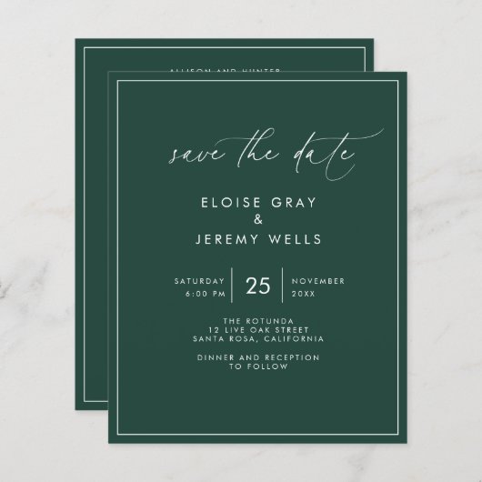 Emerald Save the Date (Vorne/Hinten)