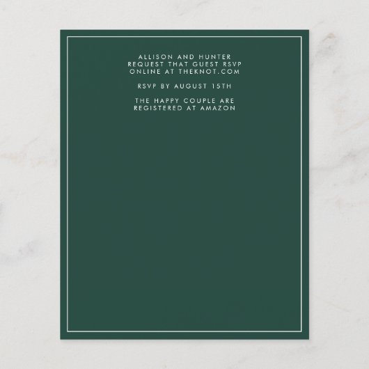 Emerald Save the Date (Rückseite)