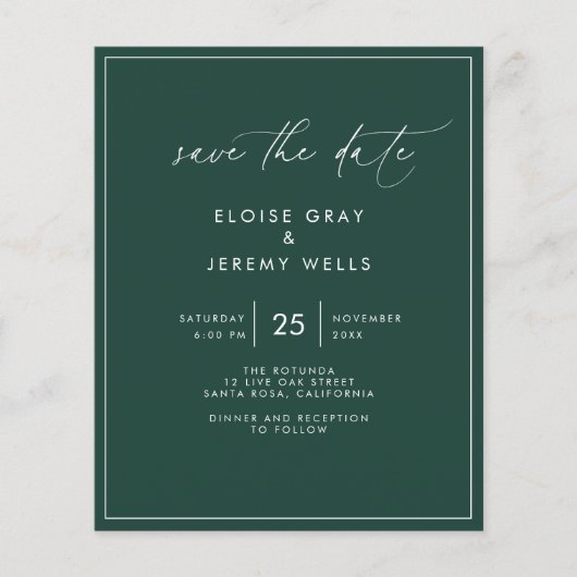 Emerald Save the Date (Vorderseite)
