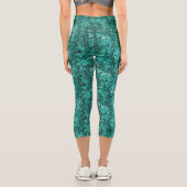 Emerald Scale Muster High Waisted Yoga Capris (Rückseite)