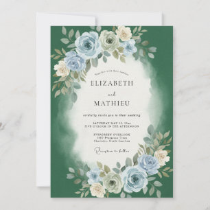 Emerald-Schiefer-Pfingstrosen-Hochzeit Einladung