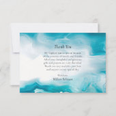 Emerald Sea Blue Orthodox Christliche Taufe Dankeskarte (Vorderseite)