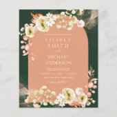 Emerald Season Coral Green Floral Wedding (Vorderseite)