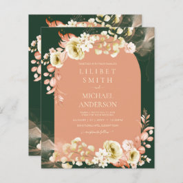 Emerald Season Coral Green Floral Wedding