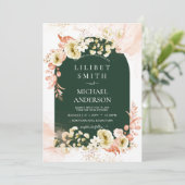 Emerald Season Coral Green Floral Wedding (Stehend Vorderseite)