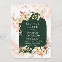 Emerald Season Coral Green Floral Wedding