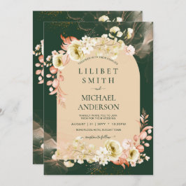 Emerald Season Coral Green Floral Wedding