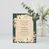 Emerald Season Coral Green Floral Wedding (Stehend Vorderseite)