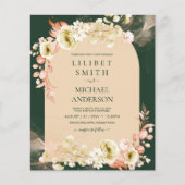 Emerald Season Coral Green Floral Wedding (Vorderseite)