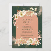 Emerald Season Coral Green Floral Wedding (Vorderseite)