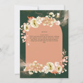 Emerald Season Coral Green Floral Wedding (Rückseite)