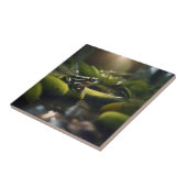 Emerald Serenity: Ein grüner Frosch am Fluss, Fliese (Seite)