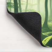 Emerald Serenity – Misty Forest Glow Mousepad (Ecke)