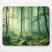Emerald Serenity – Misty Forest Glow Mousepad (Vorne)