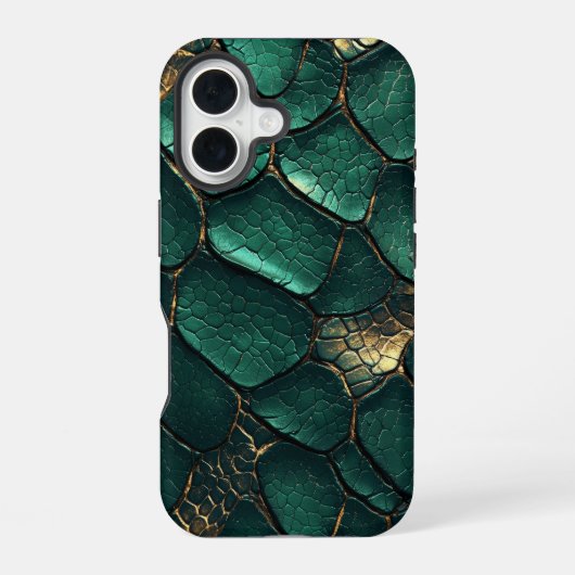 Emerald Serpent Snakeskin Phone Case iPhone 16 Hülle (Rückseite)