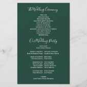 Emerald Signature Script-Hochzeitsprogramm (Rückseite)