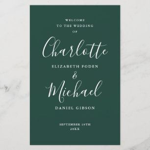 Emerald Signature Script-Hochzeitsprogramm