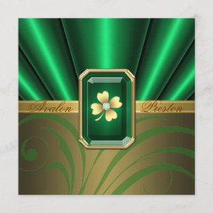 Emerald Silk St Patrick's Day Wedding Einladung