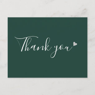 Emerald Silver Heart Script Business Vielen Dank Postkarte
