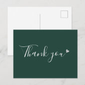 Emerald Silver Heart Script Business Vielen Dank Postkarte (Vorne/Hinten)
