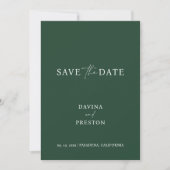 Emerald Simple Wedding Script Modernes Foto Rette Save The Date (Vorderseite)