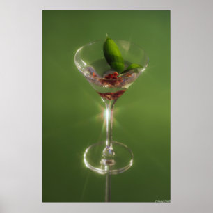 Emerald Sip: Botanische Garten Cocktail Kunst Poster