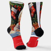 Emerald Smiple Cute Weihnachtsmann Socken (Gewinkelt)