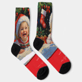 Emerald Smiple Cute Weihnachtsmann Socken (Rechts)