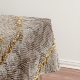 Emerald Snake Skin Tablecloth Gold Event Decke