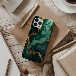 Emerald Sovereign – Luxus Smaragdgrün und Gold iPhone 16 Hülle