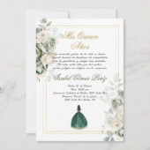 Emerald Spanish Quinceanera Einladung (Vorderseite)