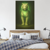 Emerald Spirit White Tiger – Forest Aura Divine Fa Leinwanddruck (Insitu (Schlafzimmer))
