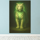 Emerald Spirit White Tiger – Forest Aura Divine Fa Leinwanddruck (Insitu (Holzboden))