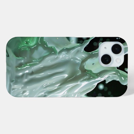 Emerald Splash Dynamics iPhone Case (Rückseite (Horizontal))