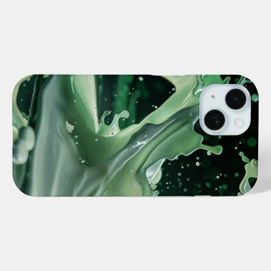 Emerald Splash Dynamics iPhone Case (Rückseite (Horizontal))