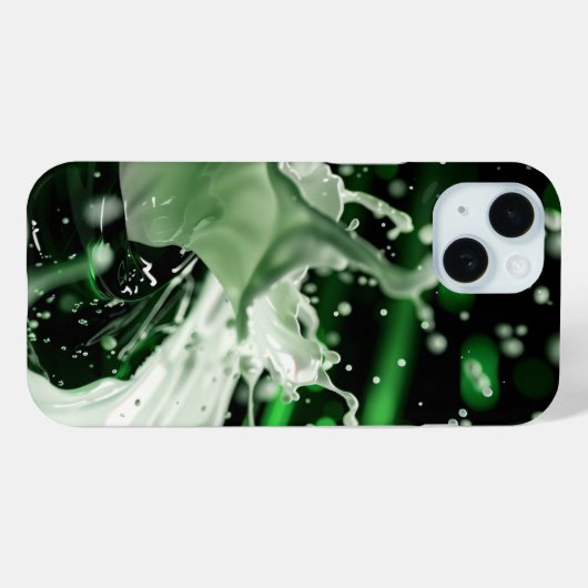 Emerald Splash Dynamics iPhone Case (Rückseite (Horizontal))