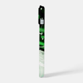 Emerald Splash Dynamics iPhone Case 15 Hülle (Linke Seite)