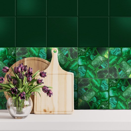 Emerald Spring - Zellen-Collage N2 Fliese