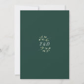 Emerald String Lights Floral Monogram Wedding Einladung (Rückseite)